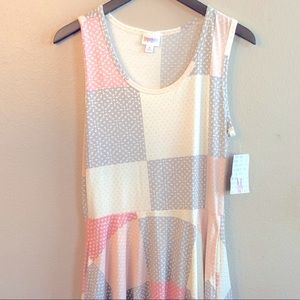 Checkered pink, grey white Lularoe Nicki dress